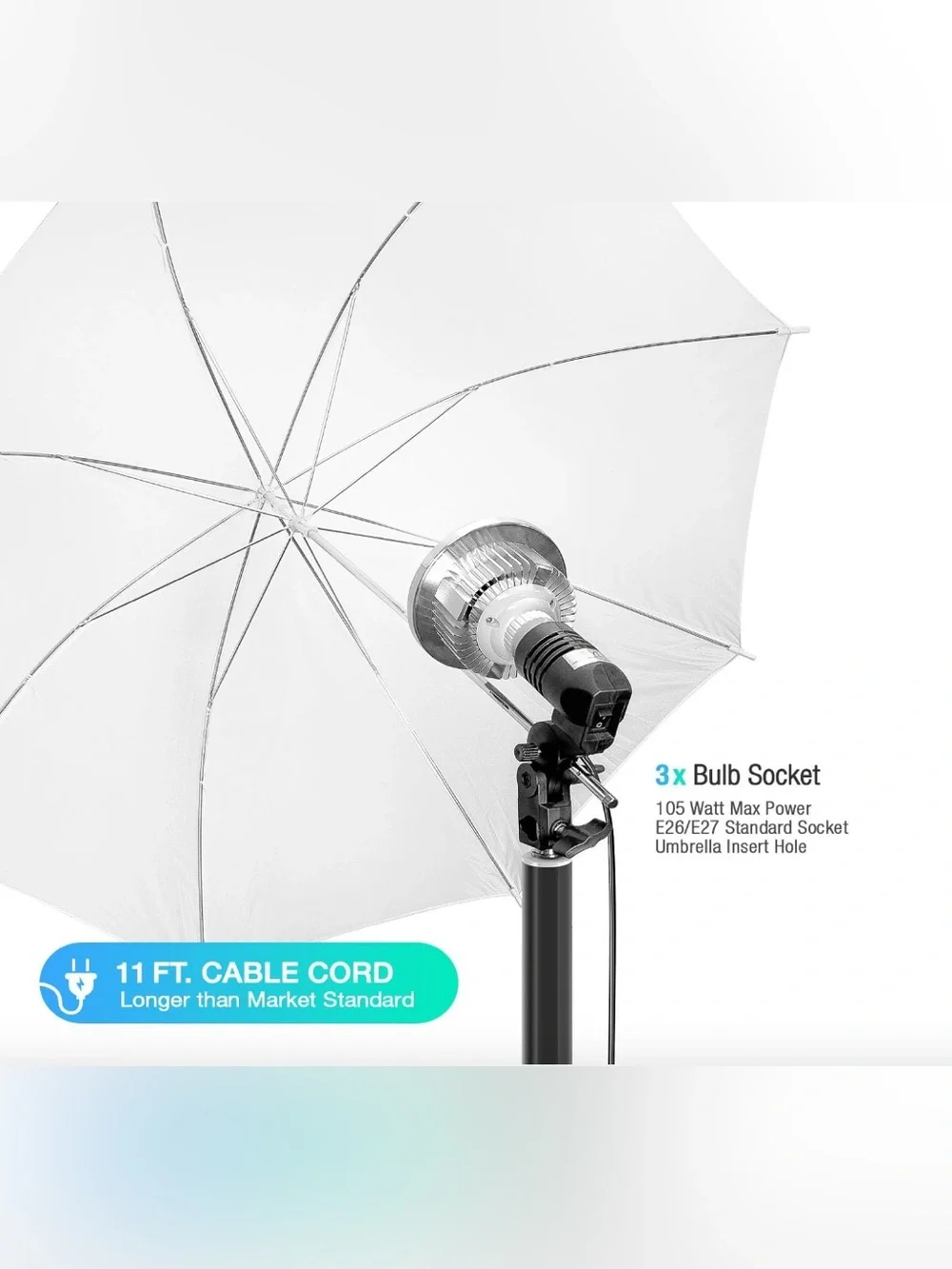 White Lighting Umbrellas (Set of 2)